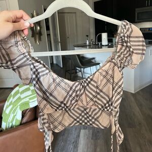 Tiger mist plaid top